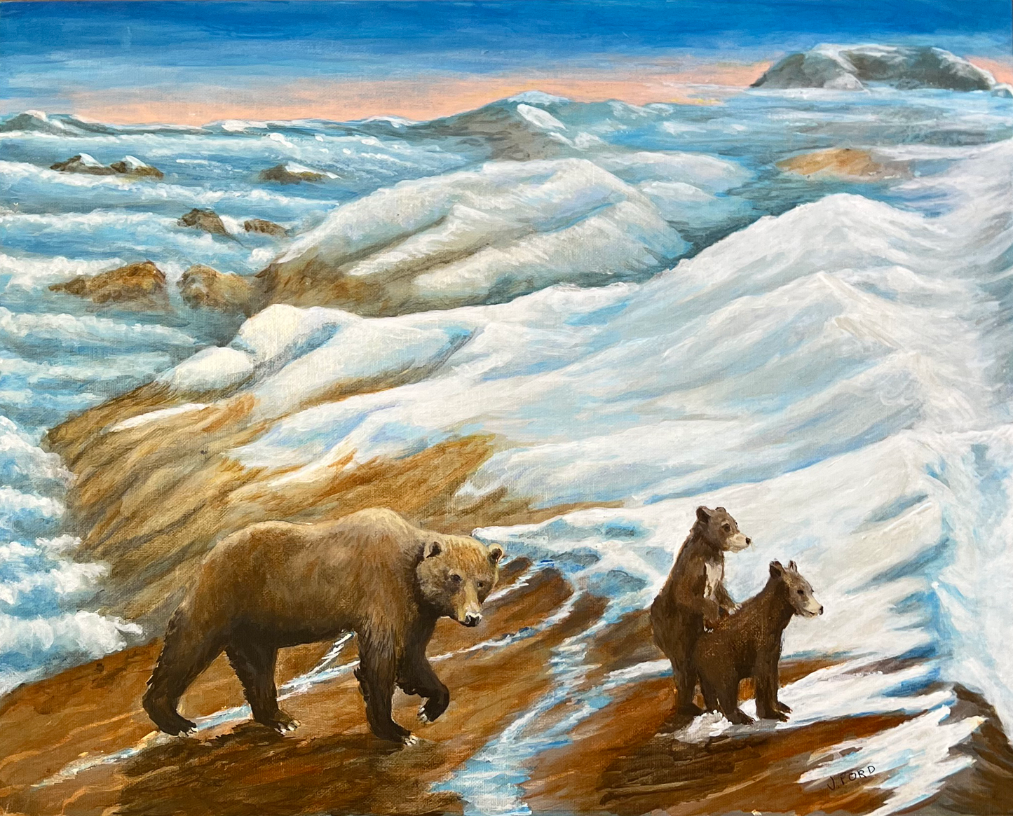 ACRYLICS PAINTING - BEAR CUBS