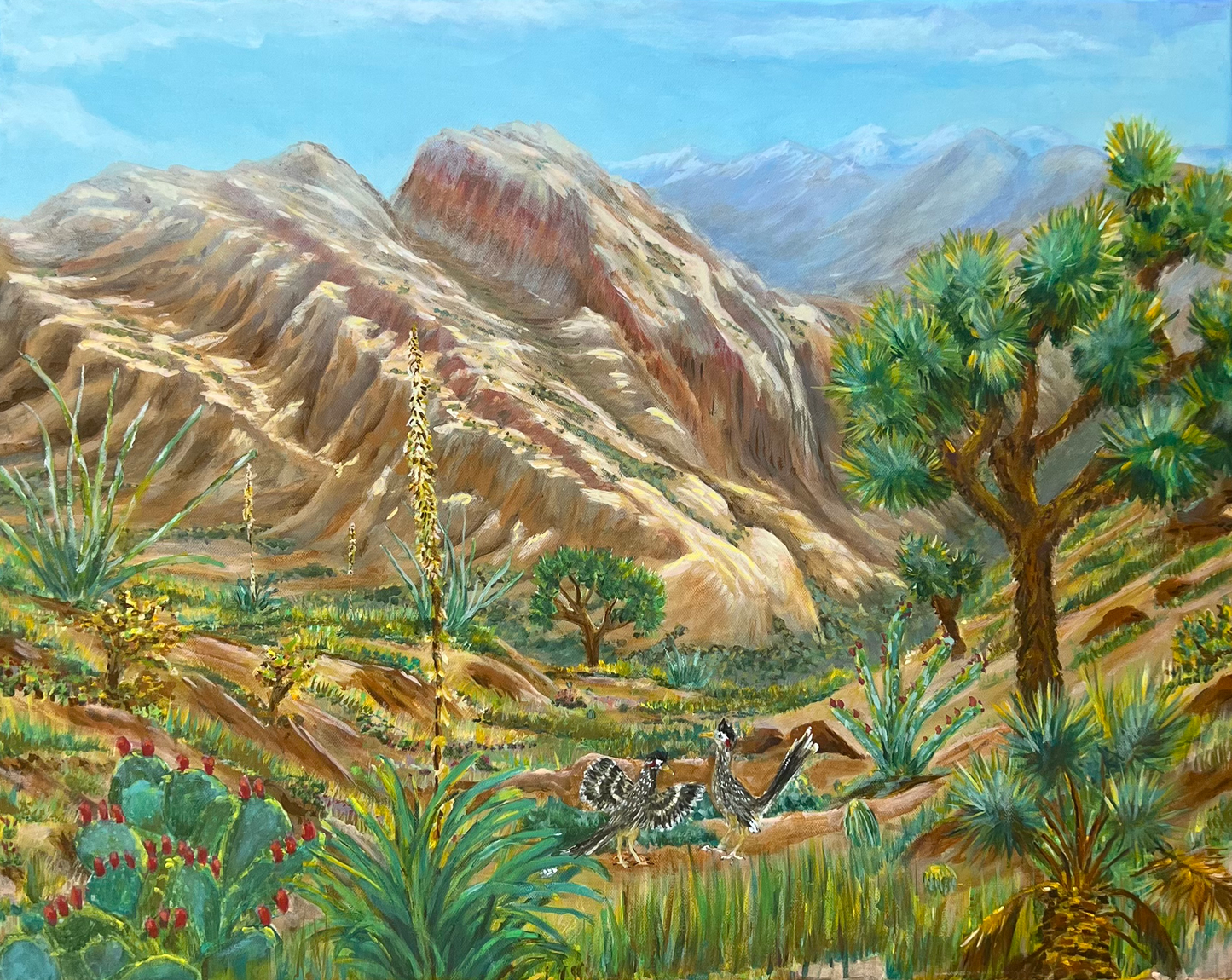 ACRYLICS PAINTING - BIRDS & DESERT