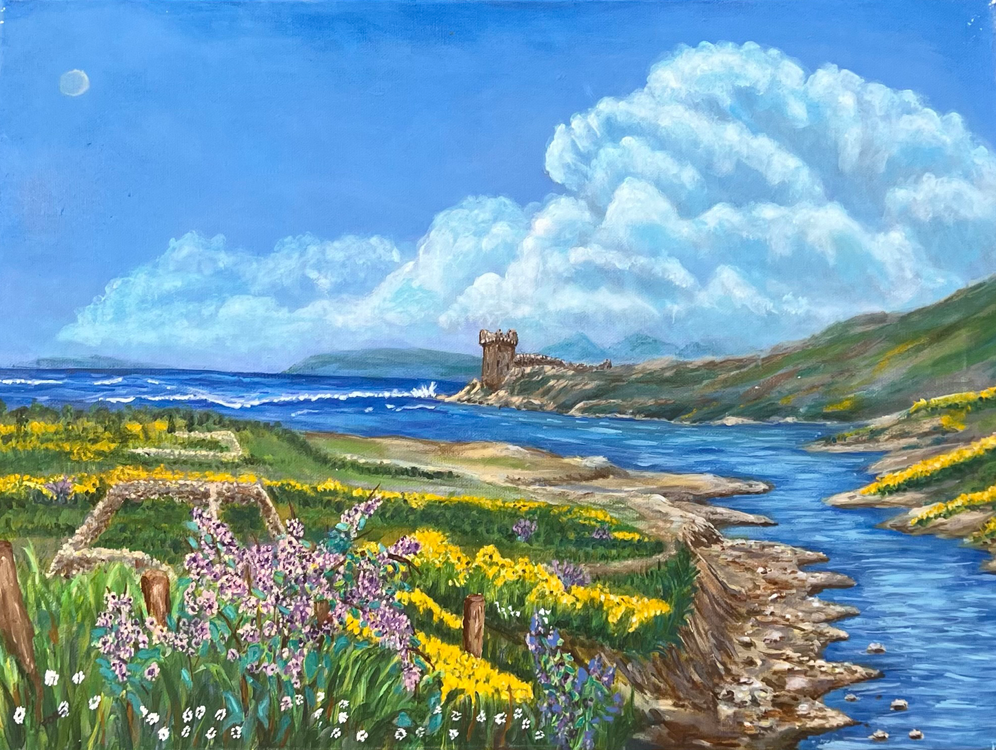ACRYLICS PAINTING - COASTAL TOWER