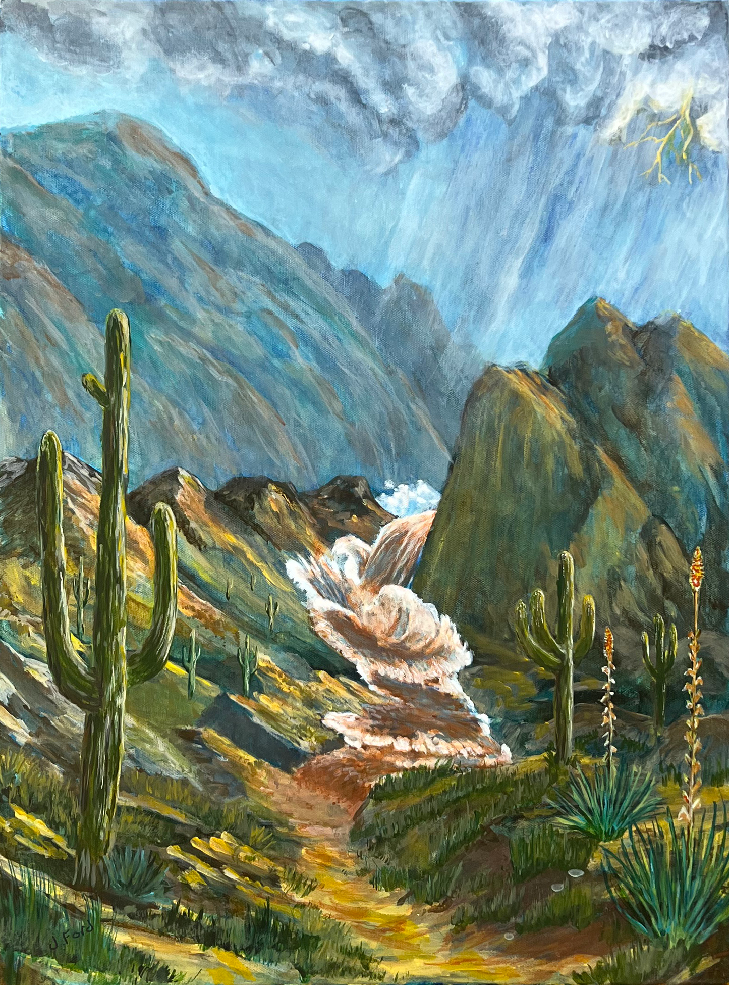 ACRYLICS PAINTING - DESERT FLOOD