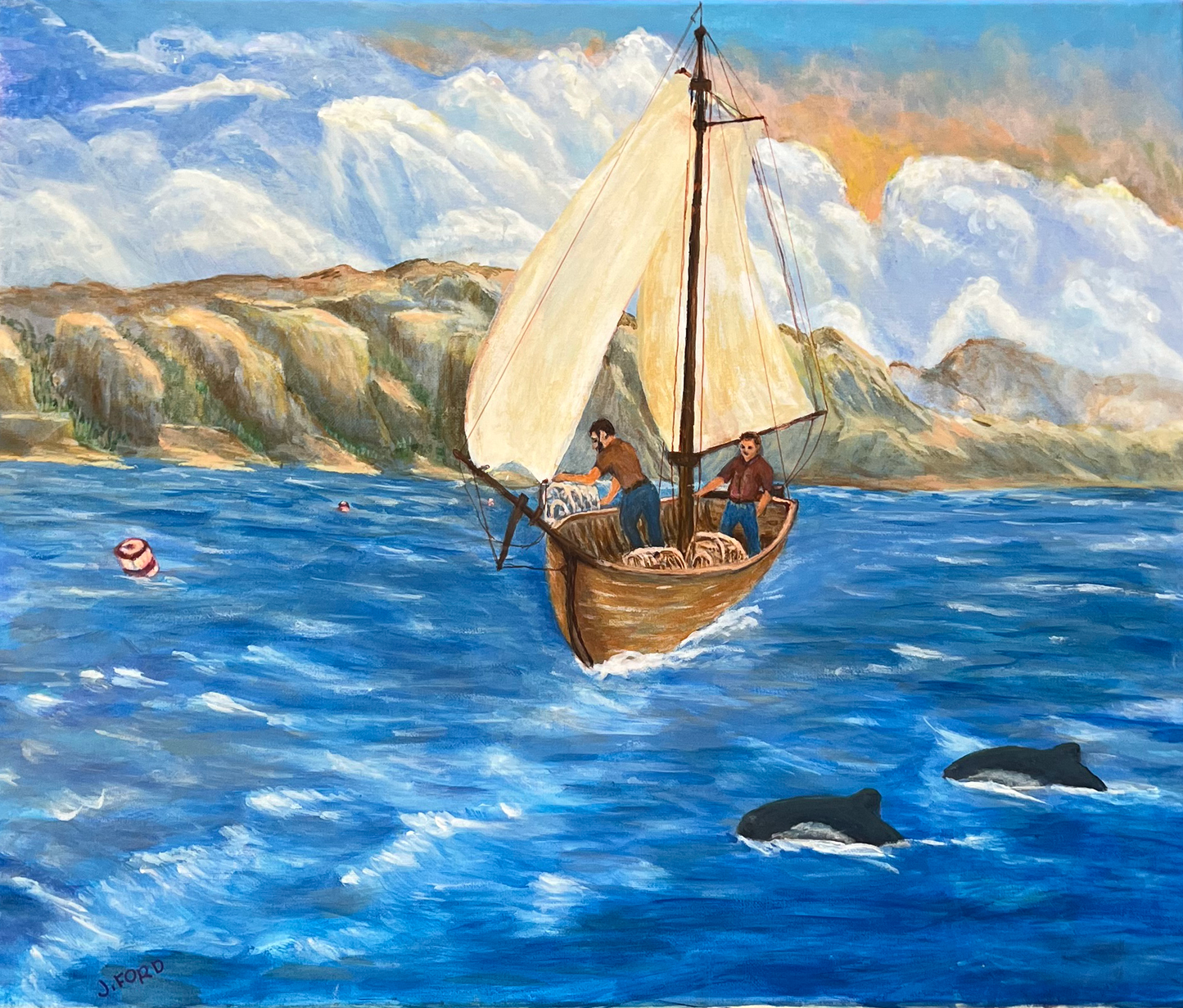 ACRYLICS PAINTING - FISHERMEN