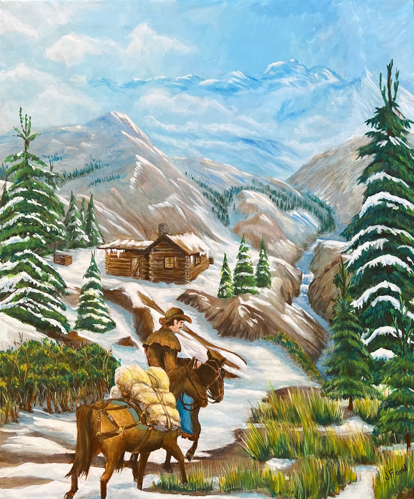ACRYLICS PAINTING - MULEREER & CABIN