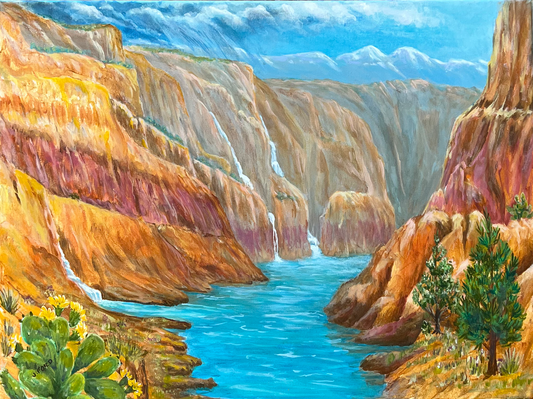 ACRYLICS PAINTING - GOLDEN CANYON
