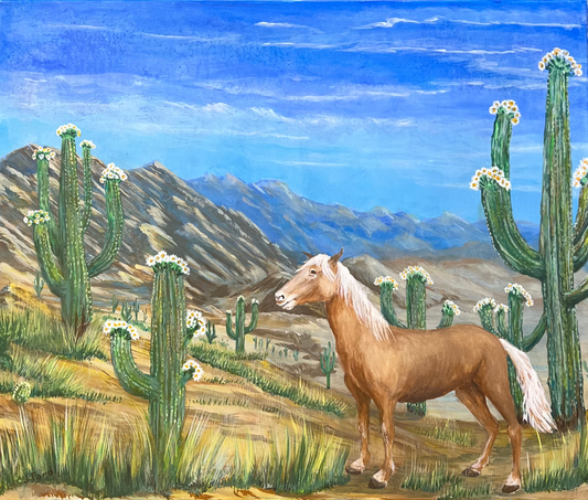 ACRYLICS PAINTING - HORSE & DESERT