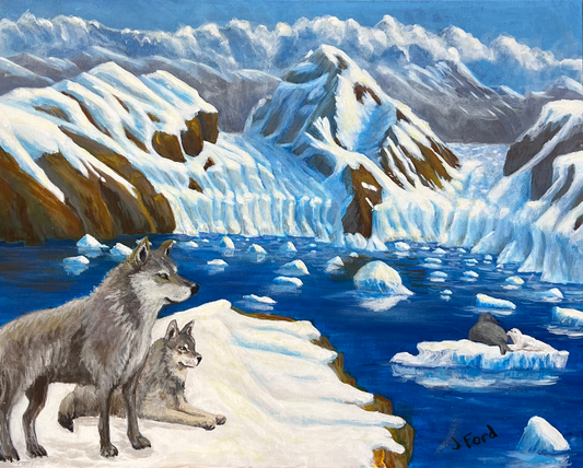 ACRYLICS PAINTING - WOLVES